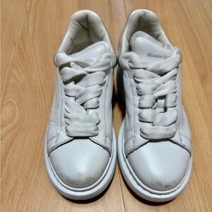 Alexander McQueen Kids White Leather Low-Top Sneakers